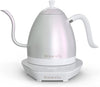 Image of Artisan Electric Gooseneck Kettle, 1 Liter, For Pour Over Coffee, Brewing Tea, LCD Panel, Precise Digital Temperature Selection, Flash Boil and Keep Warm Settings (White Iridescent)