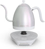 Image of Artisan Electric Gooseneck Kettle, 1 Liter, For Pour Over Coffee, Brewing Tea, LCD Panel, Precise Digital Temperature Selection, Flash Boil and Keep Warm Settings (White Iridescent)